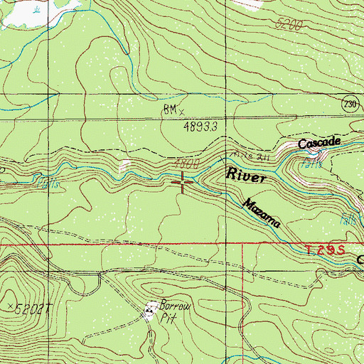 Topographic Map of Mazama Creek, OR