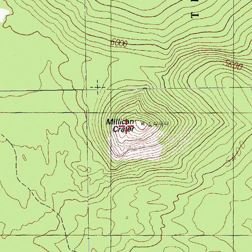 Topographic Map of Millican Crater, OR