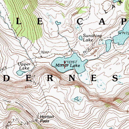 Topographic Map of Mirror Lake, OR