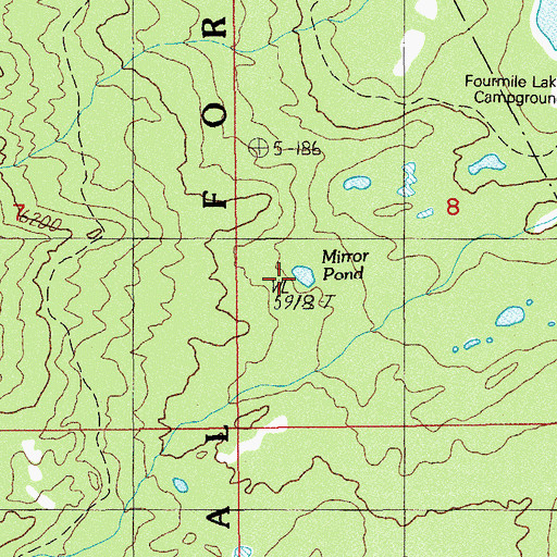Topographic Map of Mirror Pond, OR