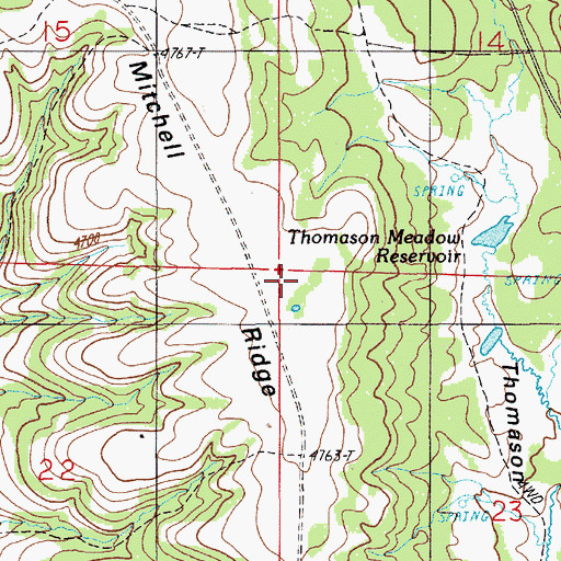 Topographic Map of Mitchell Ridge, OR