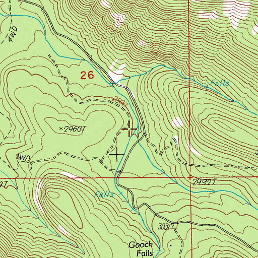 Topographic Map of Moon Creek, OR
