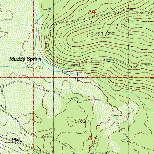 Topographic Map of Muddy Spring, OR