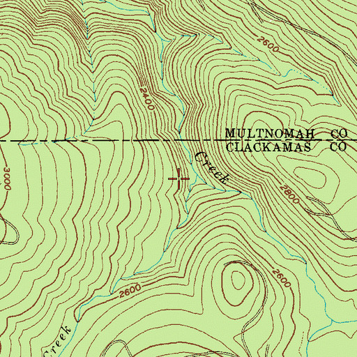 Topographic Map of Nanny Creek, OR