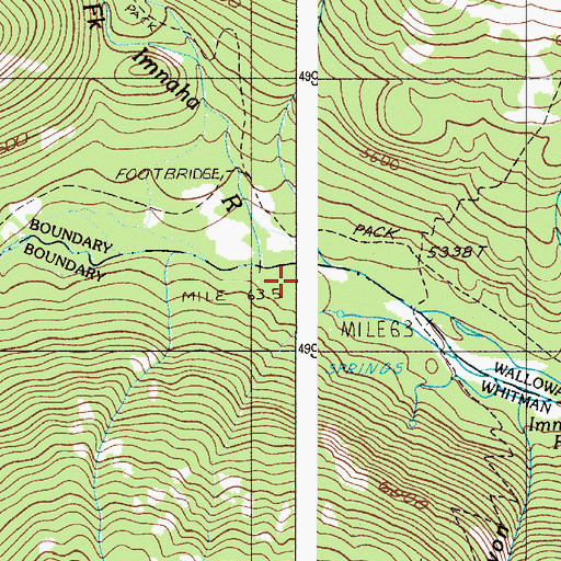 Topographic Map of North Fork Imnaha River, OR