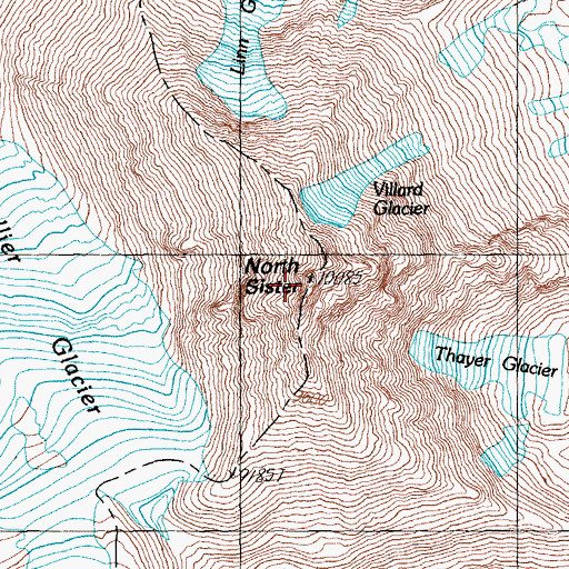 Topographic Map of North Sister, OR