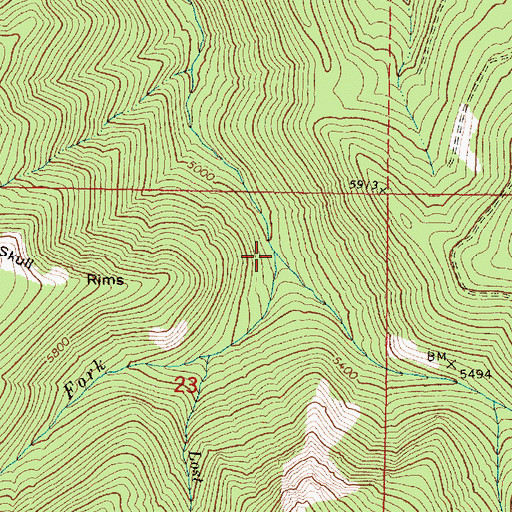 Topographic Map of Norton Fork, OR