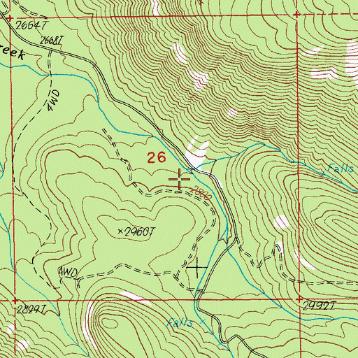 Topographic Map of Puzzle Creek, OR