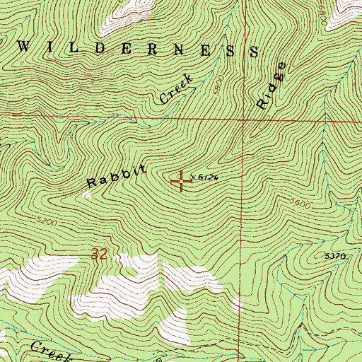 Topographic Map of Rabbit Ridge, OR