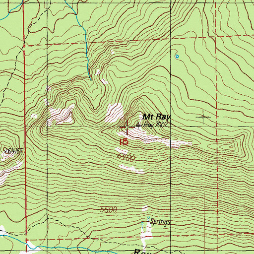 Topographic Map of Mount Ray, OR