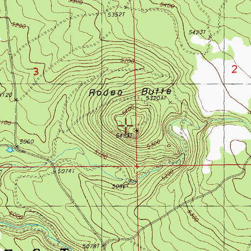 Topographic Map of Rodeo Butte, OR