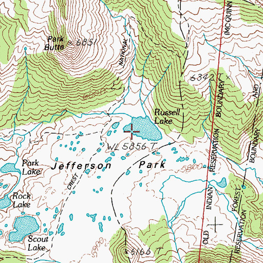 Topographic Map of Russell Lake, OR