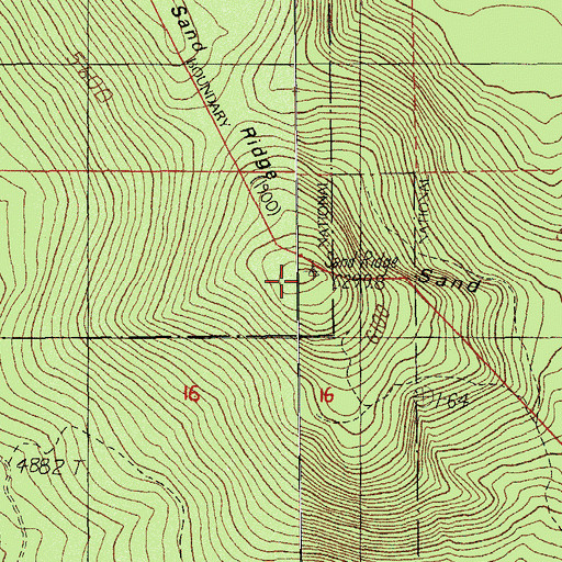 Topographic Map of Sand Ridge, OR