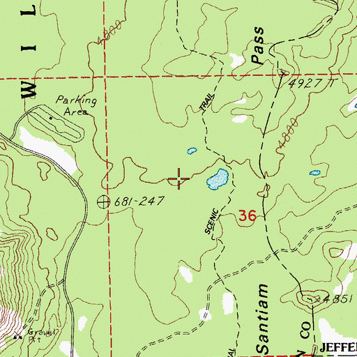 Topographic Map of Santiam Pass, OR
