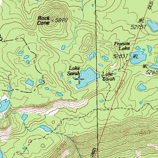 Topographic Map of Lake Sarah, OR