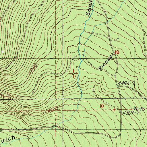 Topographic Map of Scout Creek, OR