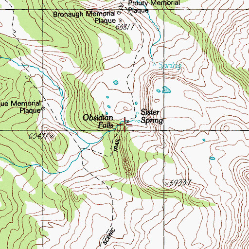 Topographic Map of Sister Spring, OR