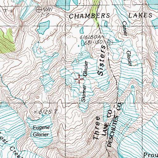 Topographic Map of Skinner Glacier, OR