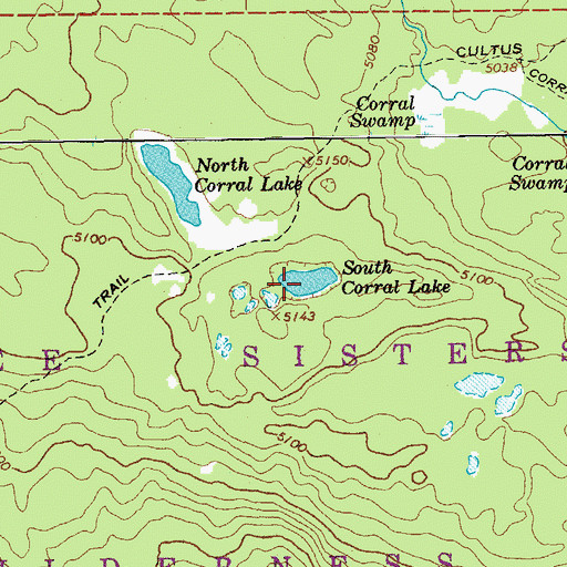 Topographic Map of South Corral Lake, OR