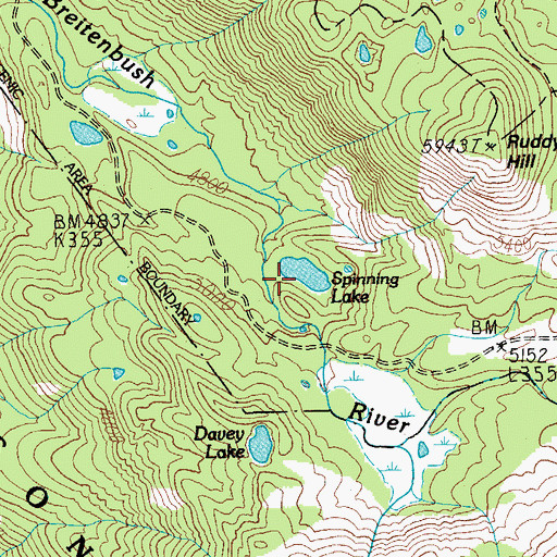 Topographic Map of Spinning Lake, OR