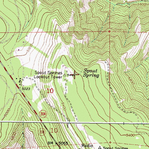 Topographic Map of Spout Spring, OR