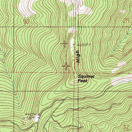 Topographic Map of Squirrel Peak, OR