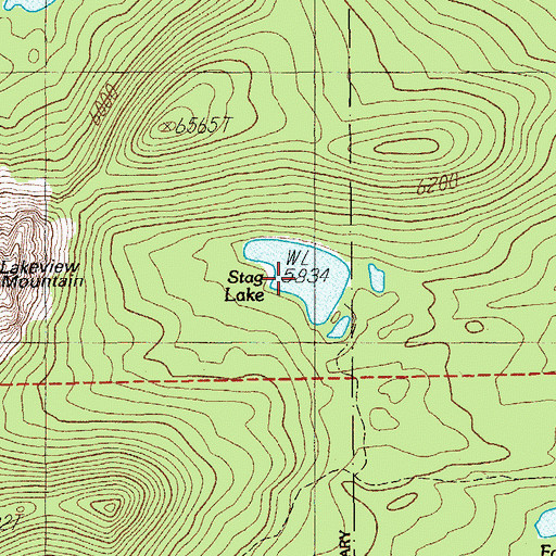 Topographic Map of Stag Lake, OR