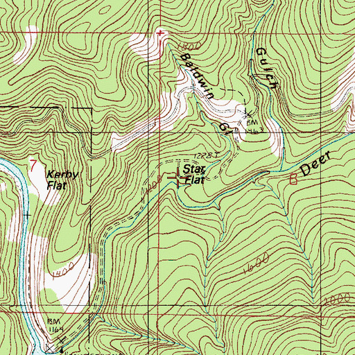 Topographic Map of Star Flat, OR
