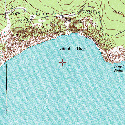 Topographic Map of Steel Bay, OR