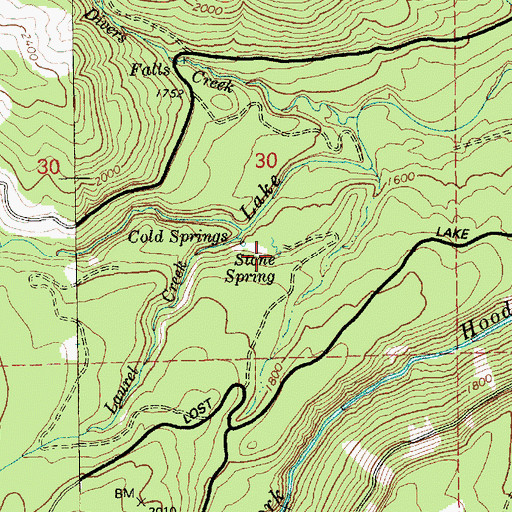 Topographic Map of Stone Spring, OR