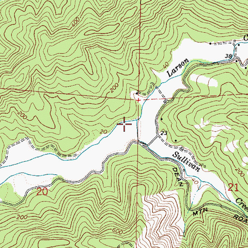 Topographic Map of Sullivan Creek, OR