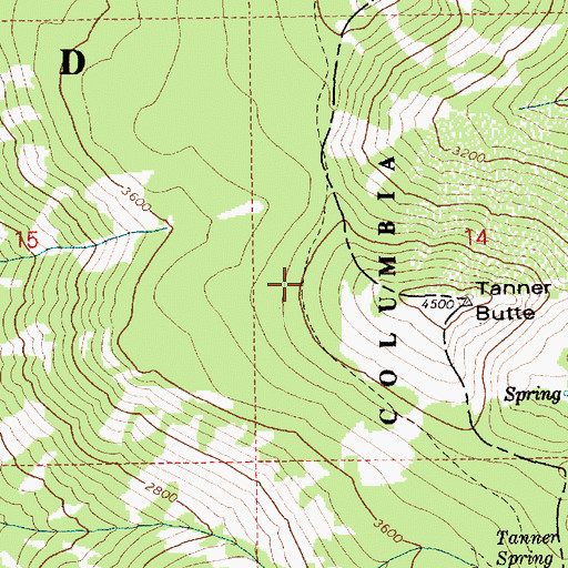 Topographic Map of Tanner Butte Trail, OR