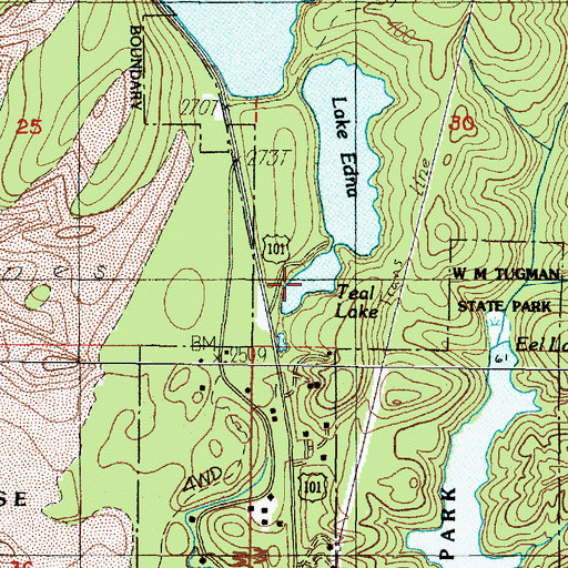 Topographic Map of Teal Lake, OR