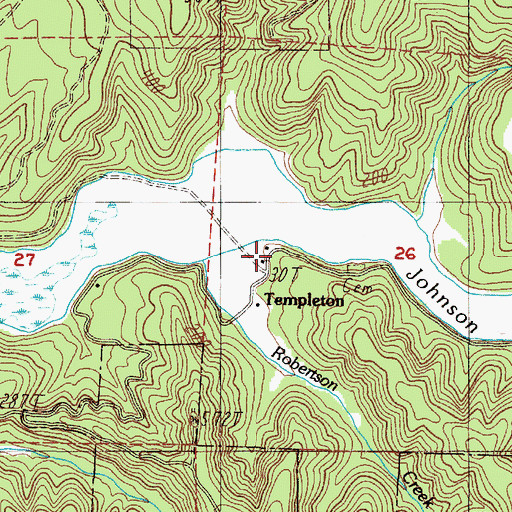 Topographic Map of Templeton, OR