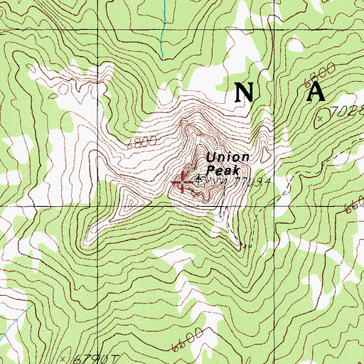 Topographic Map of Union Peak, OR