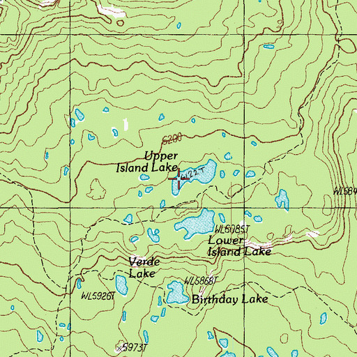 Topographic Map of Upper Island Lake, OR