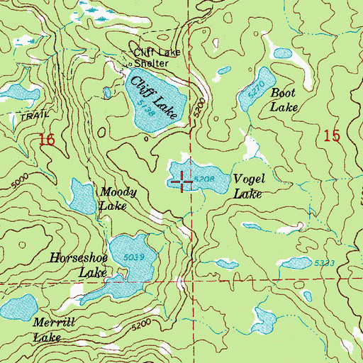 Topographic Map of Vogel Lake, OR