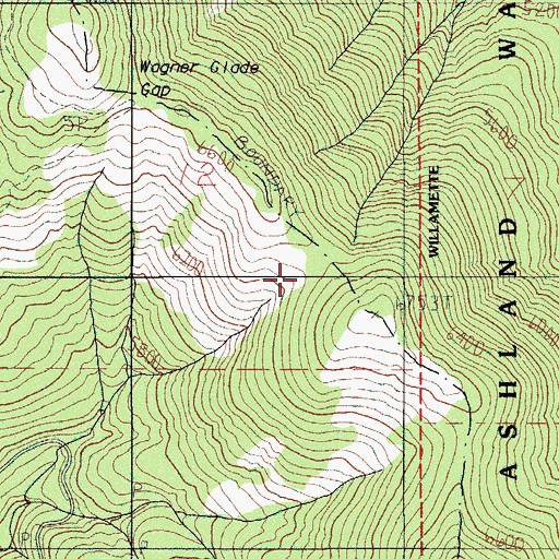 Topographic Map of Wagner Glade Gap, OR