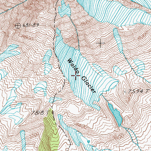 Topographic Map of Waldo Glacier, OR