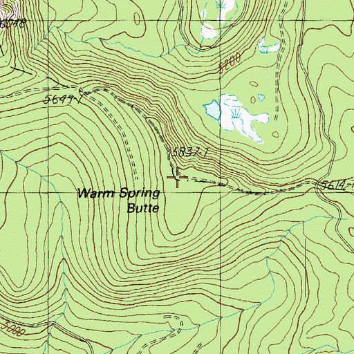 Topographic Map of Warm Spring Butte, OR