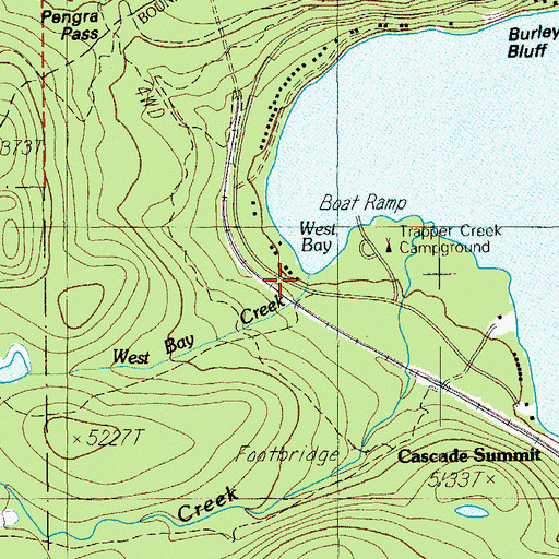 Topographic Map of West Bay Creek, OR