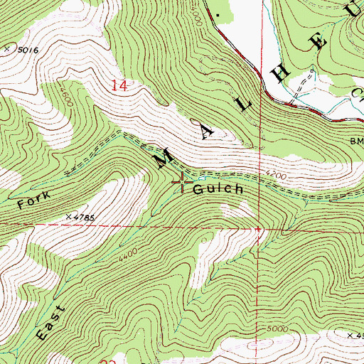 Topographic Map of West Fork East Gulch, OR
