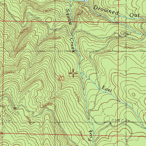 Topographic Map of West Fork Sru Creek, OR