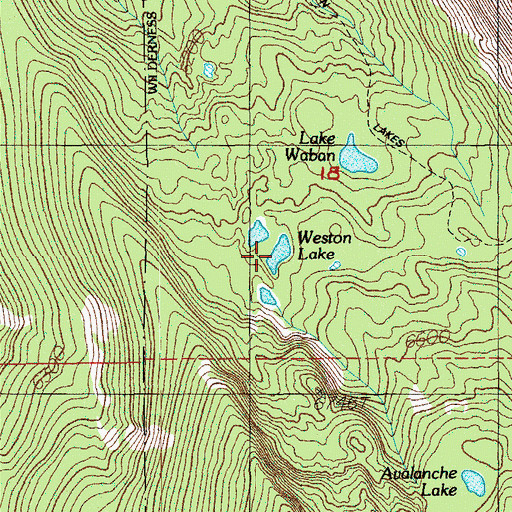 Topographic Map of Weston Lake, OR