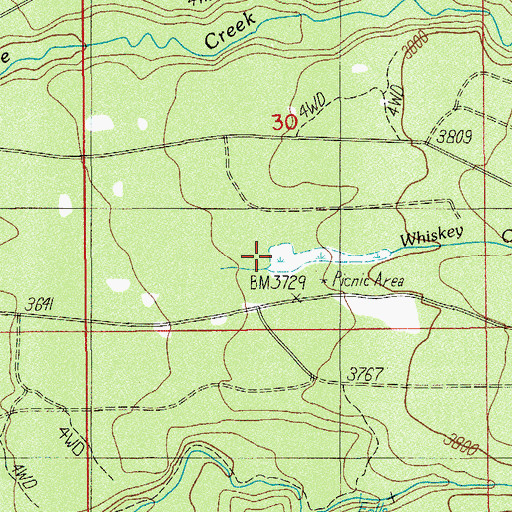 Topographic Map of Whisky Creek, OR