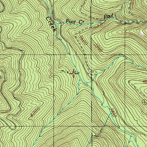 Topographic Map of Wolf Creek, OR