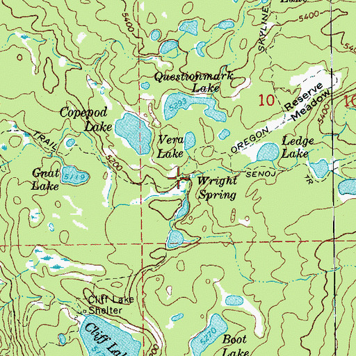 Topographic Map of Wright Spring, OR