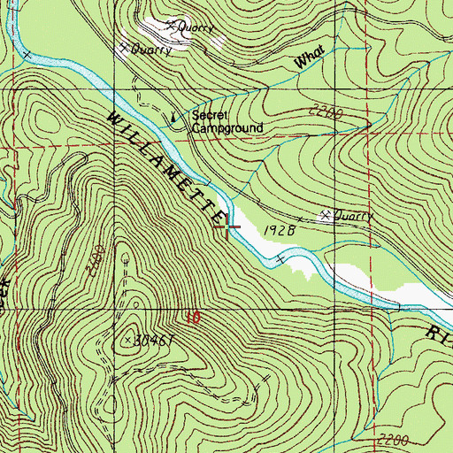 Topographic Map of Youngs Creek, OR