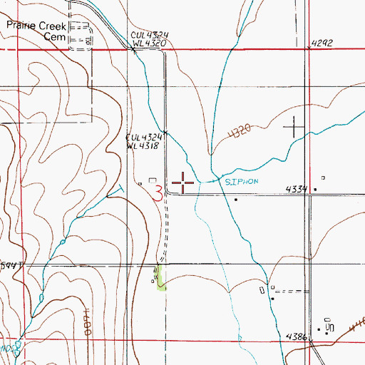 Topographic Map of West Fork Prairie Creek, OR