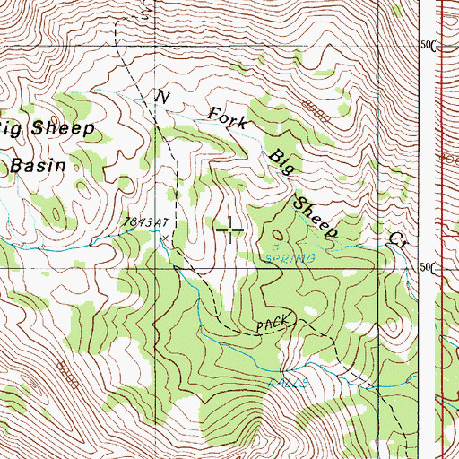 Topographic Map of Big Sheep Basin, OR